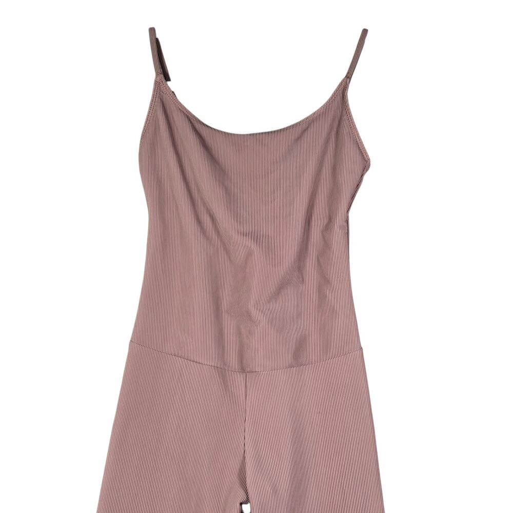 Onzie Jumpsuit Small Medium Mauve Ribbed Unitard Yoga Dance Lounge Activewear - Picture 2 of 10
